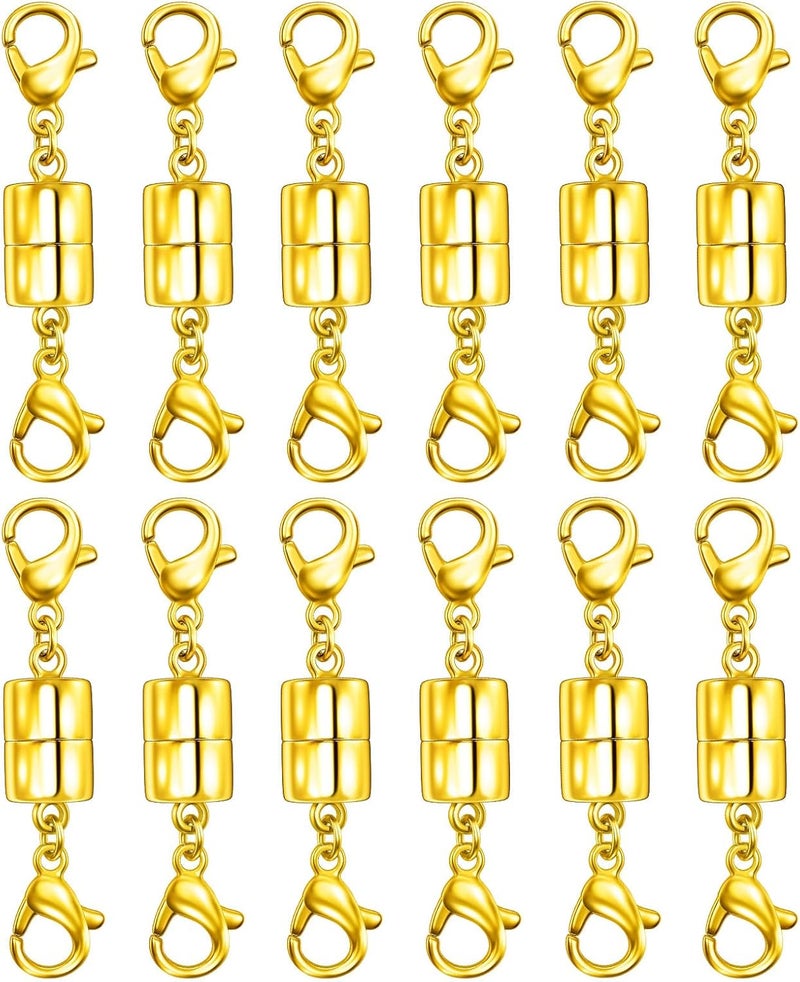 Qulltk Double Lobster Clasp Magnetic Necklace Clasps and Closures 14K Gold and Silver Magnetic Jewelry Clasps Converters for Bracelet Necklaces Extender - Image 1